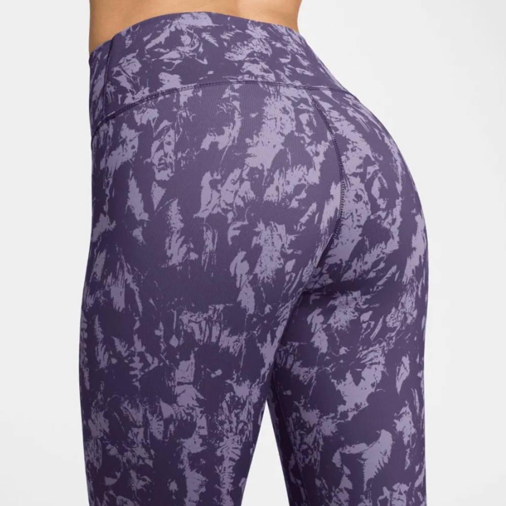 NEW $70 Nike Women's High-Waisted 7/8 Printed Leggings Purple Small S Dri-Fit
